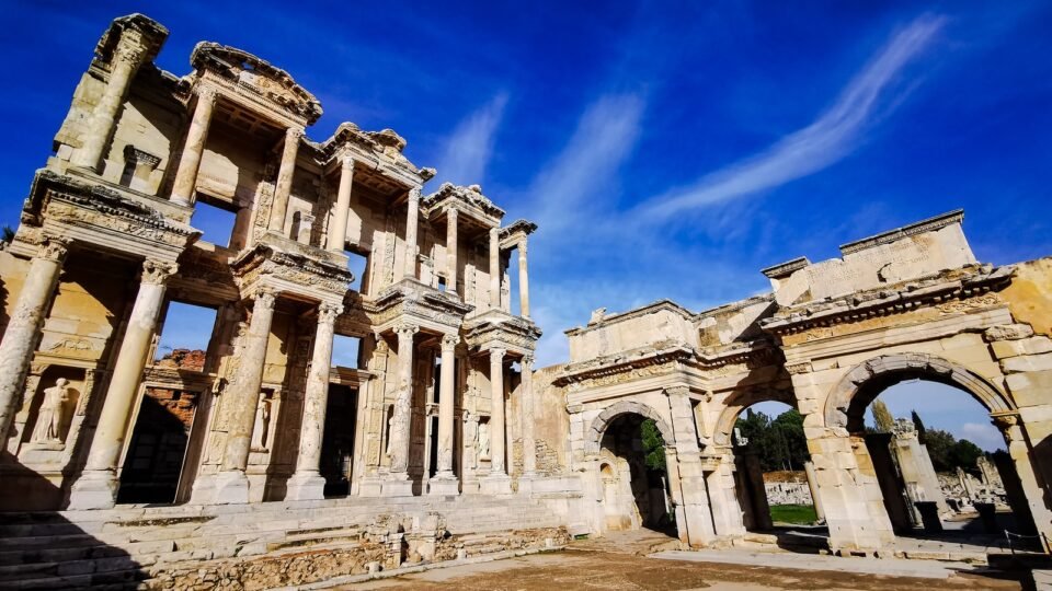 Ephesus - brown concrete building under blue sky during daytime