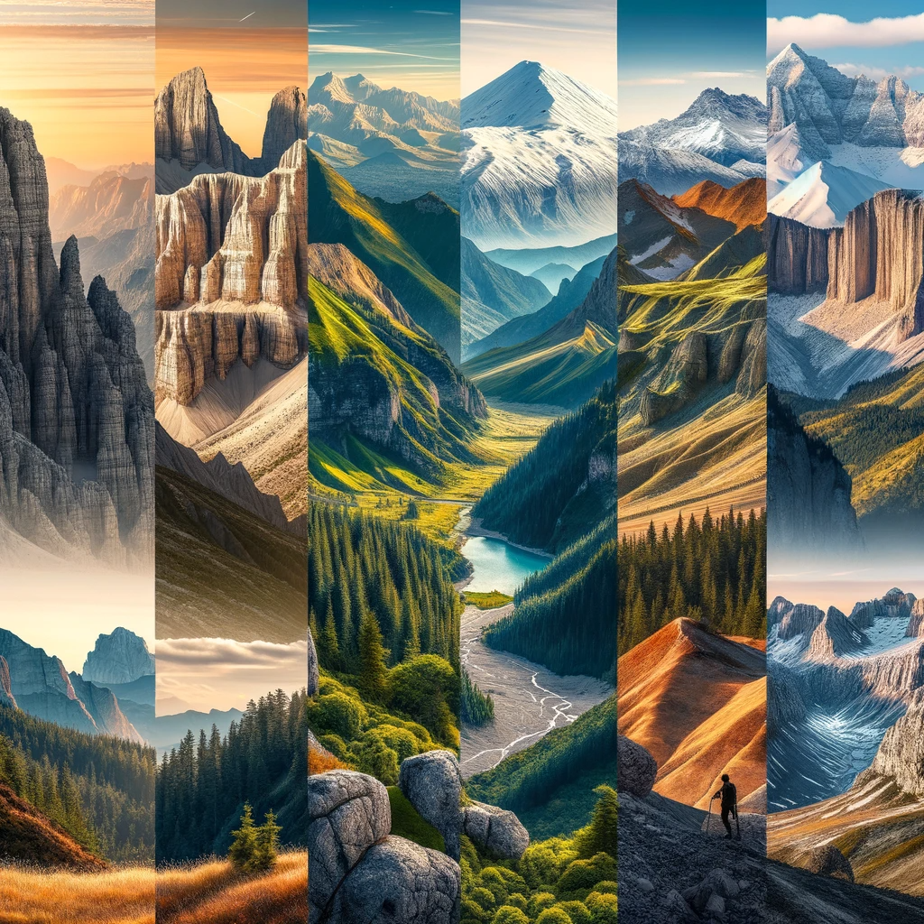 mountaineering in turkey: Collage of Turkey's diverse mountain ranges, highlighting the unique landscapes and climbing challenges across the country.